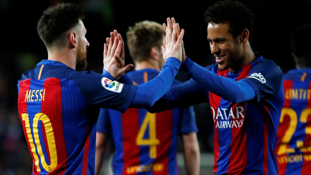 Messi dan Neymar di Barcelona. Foto: Reuters