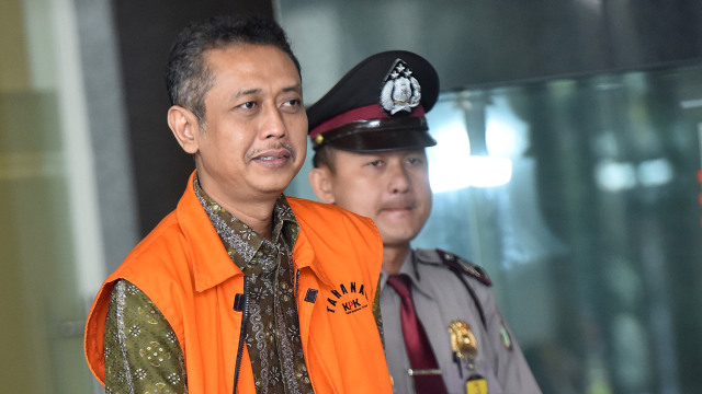 Handang Soekarno usai diperiksa KPK (Foto: Wahyu Putro/Antara)