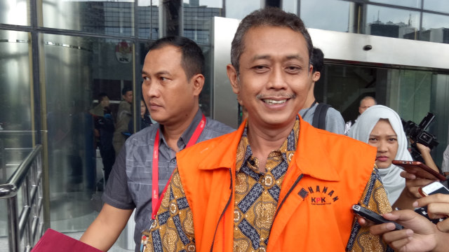 Handang Soekarno usai diperiksa penyidik KPK. (Foto: Aprilandika Pratama/kumparan)