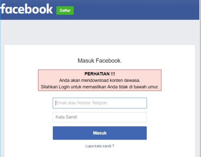 Permintaan data Facebook dari hoax pramugari. (Foto: Vaksincom)