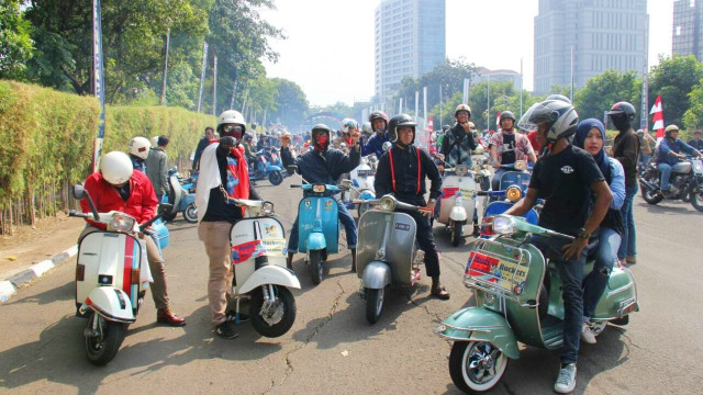 Pengguna vespa di Jakarta. (Foto: Dok. Chubby Scooter)