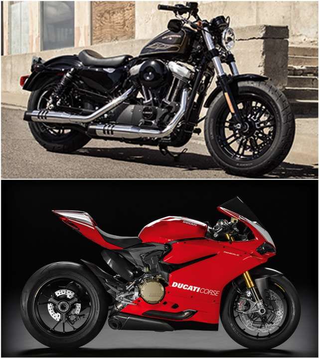 Harley Davidson dan Ducati. (Foto: Dok. harley-davidson.com dan ducati.com)