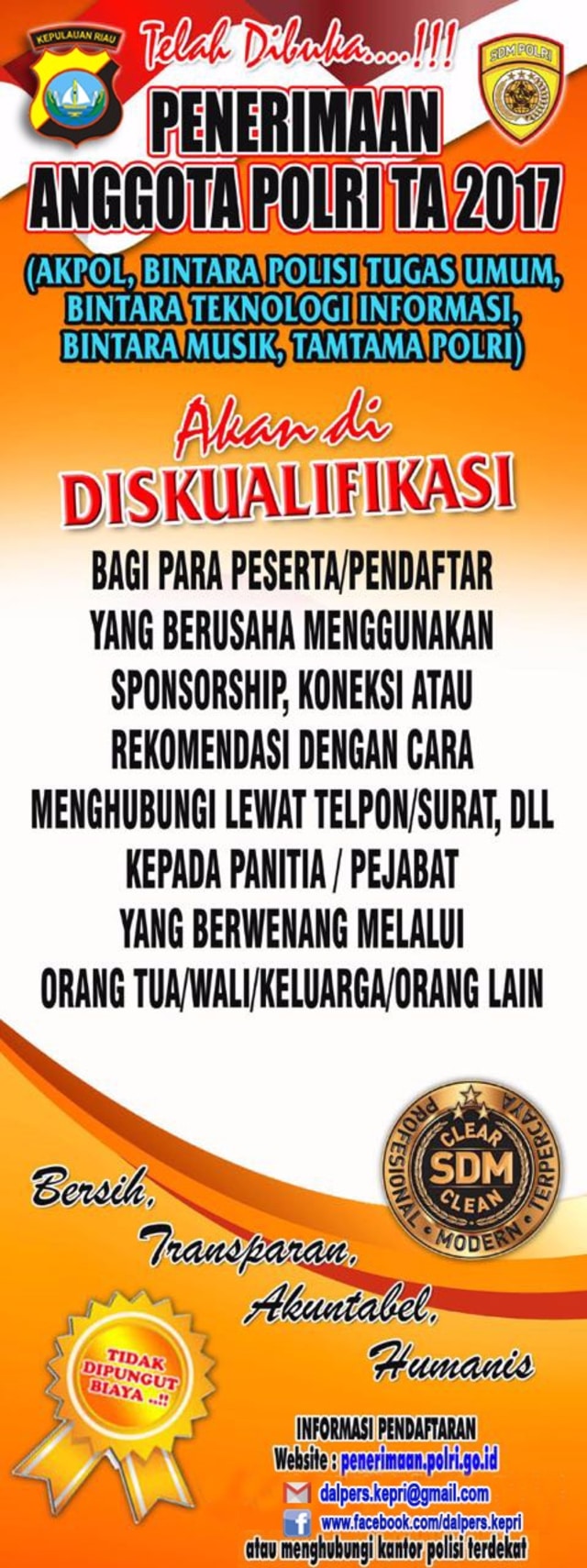 Penerimaan anggota Polri (Foto: polri.go.id)