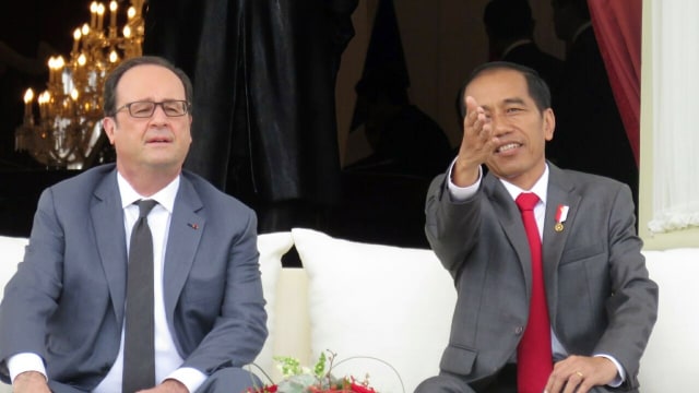 Presiden Jokowi dan Presiden François Hollande. (Foto: Yudhistira Amran Saleh/kumparan)