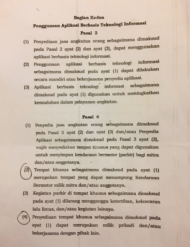 Perwali Kota Depok yang mengatur ojek online. (Foto: Dok. Pemprov Kota Depok)