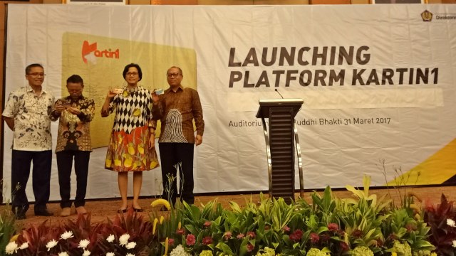 Sri Mulyani launching platform Kartin1 (Foto: Ela Nurlaela/kumparan)