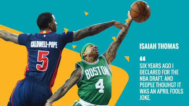 Isaiah Thomas guard Boston Celtics. (Foto: Muhammad Faisal Nu'man/kumparan)