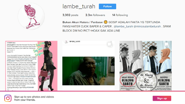 Lambe Turah (Foto: Instagram)