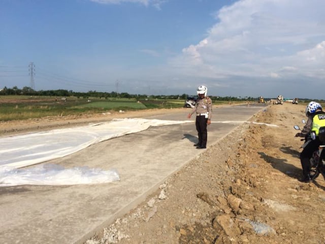 Suasana di area pembangunan tol Pemalang. (Foto: Polres Brebes)