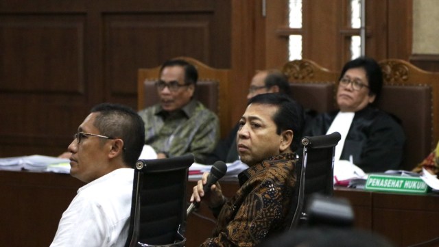 Setya Novanto di Sidang e-KTP (Foto: Fanny Kusumawardhani/kumparan)