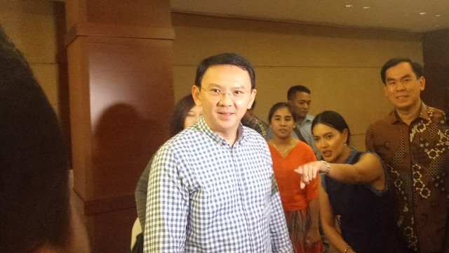 Ahok di Djakarta Theatre (Foto: Nadia Jovita/kumparan)