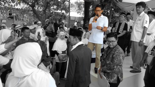 Sandiaga Uno di Cipinang Besar, Jatinegara (Foto: Wandha Hidayat/kumparan)