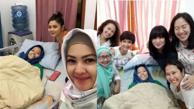 Renita Sukardi dijenguk teman-teman saat sakit (Foto: Instagram @irensukardi)