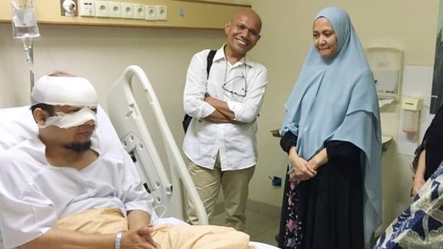 Kondisi Novel setelah penanganan dokter. (Foto: Dok. Nizar)