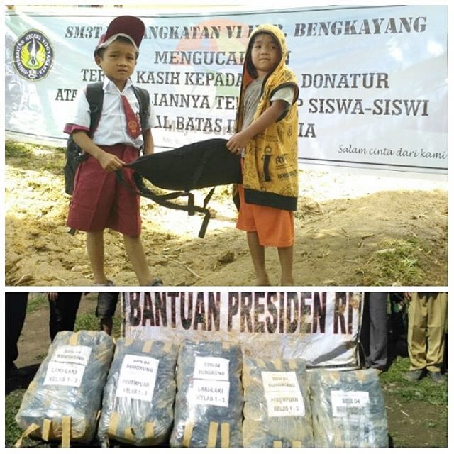 Anak Bengkayang dapat tas dari Jokowi (Foto: instagram/@anggitpurwito)