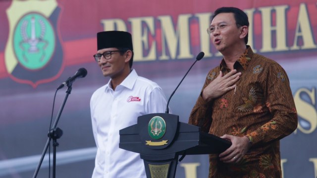 Ahok memberikan sambutan di deklarasi damai. (Foto: Fanny Kusumawardhani/kumparan)