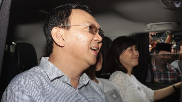 Ahok usai mencoblos. (Foto: Fanny Kusumawardhani/kumparan)