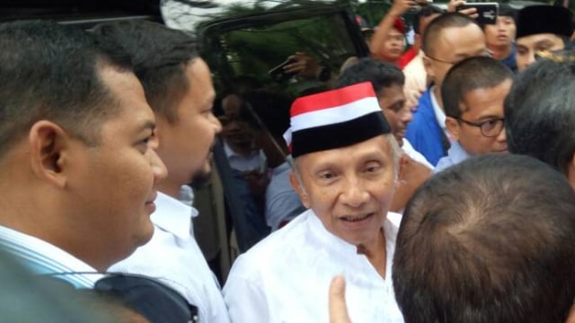 Amien Rais di kediaman Prabowo. (Foto: Wandha Nur/kumparan)