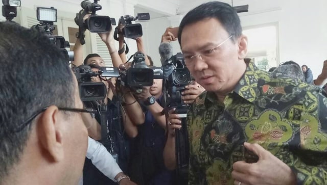Ahok tiba di Balai Kota. (Foto: Aria Pradana/kumparan)