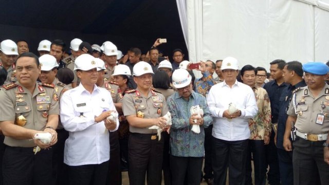 Peresmian proyek gedung Bareskrim Polri. (Foto: David Pratama/kumparan)