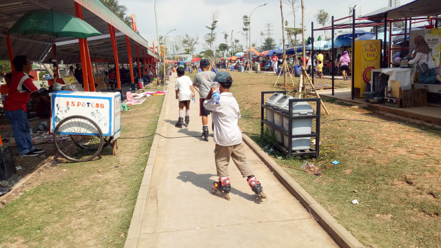Suasana di RPTRA Kalijodo di libur panjang