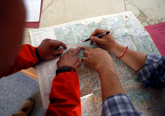 Map lokasi penyelamatan pendaki Taiwan. (Foto: REUTERS/Navesh Chitrakar)