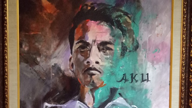 Lukisan sosok Chairil Anwar. (Foto: Utomo Priyambodo/kumparan)