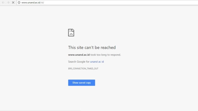 Situs Universitas Andalas tidak dapat diakses (Foto: Deanda Dewindaru/kumparan)