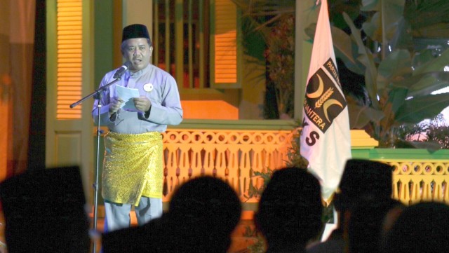 Sohibul Iman Presiden PKS dalam acara Milad PKS. (Foto: Fanny Kusumawardhani/kumparan)