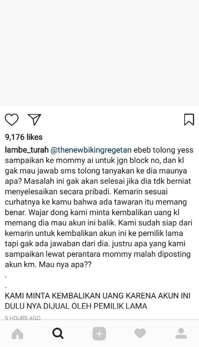 Postingan lambe turah. (Foto: Instagram/lambe_turah)