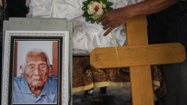 Mbah Gotho, manusia tertua sedunia asal Sragen (Foto: Mohammad Ayudha/ANTARA)