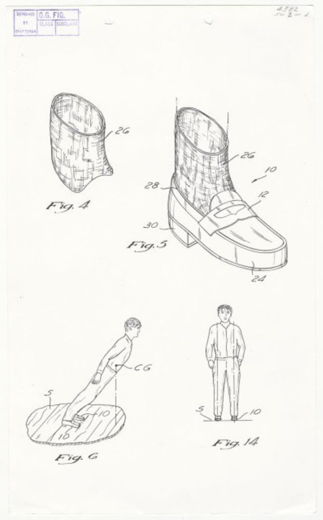 Sepatu anti gravitasi Michael Jackson. (Foto: Dok. Records of The Trademark and Patent Office)