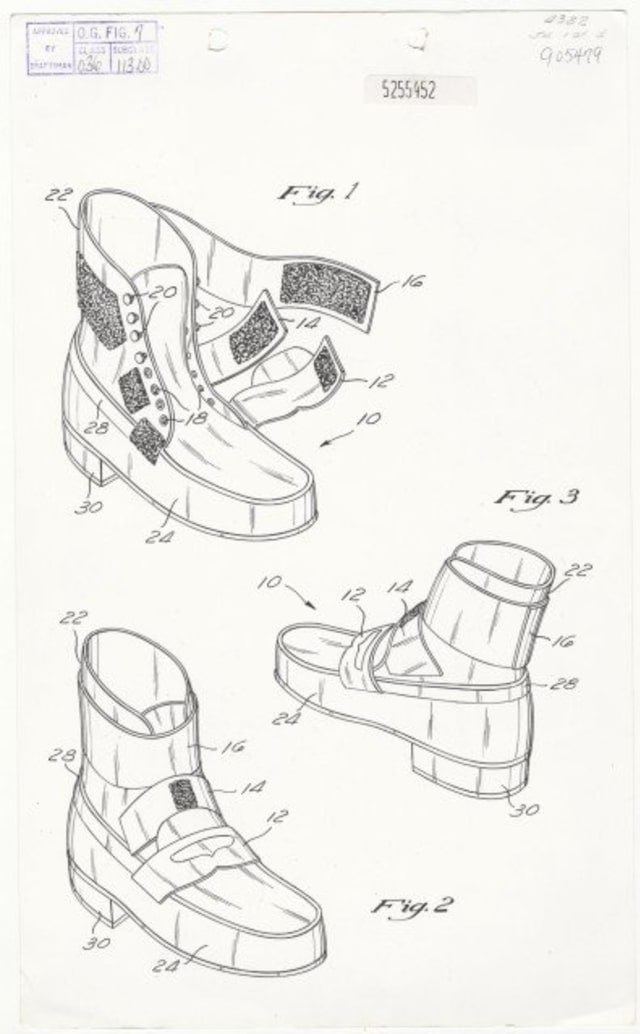 Sepatu anti gravitasi Michael Jackson. (Foto: Dok. Records of The Trademark and Patent Office)