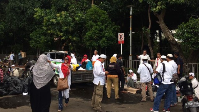 Massa aksi bersiap pulang. (Foto: Kelik Wahyu/kumparan)