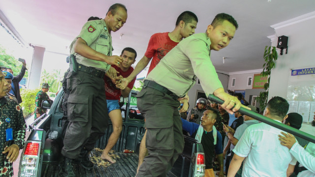 Tahanan Rutan Pekanbaru yang Kabur. (Foto: Antara/Rony Muharrman)