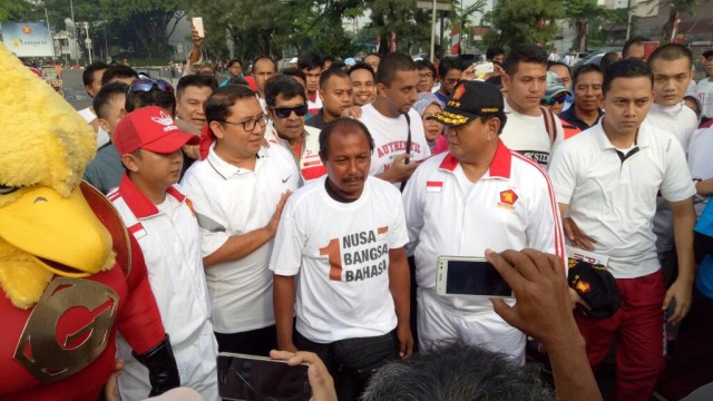 Perayaan kemenangan Sandiaga Uno di CFD. (Foto: Amanaturrosyidah/kumparan)