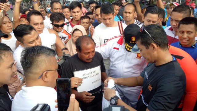 Perayaan kemenangan Sandiaga Uno di CFD. (Foto: Amanaturrosyidah/kumparan)