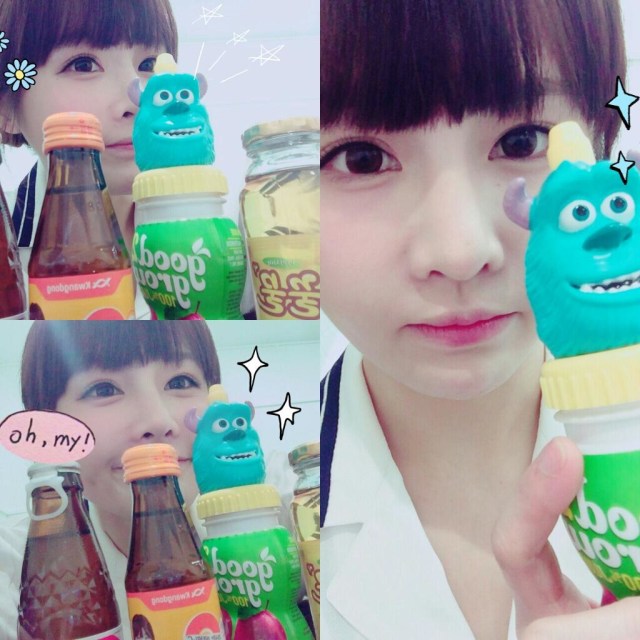 Boram dan koleksi botolnya. (Foto: Dok. T-ARA World)