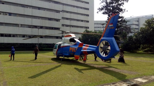 Helikopter di lapangan Kementan. (Foto: Aria Pradana/kumparan)