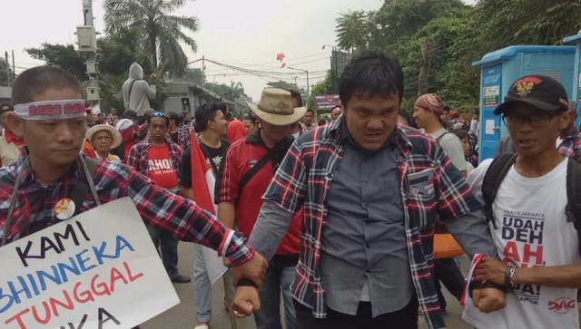 Massa pro Ahok ada yang mengamuk (Foto: Aria Pradana/kumparan)