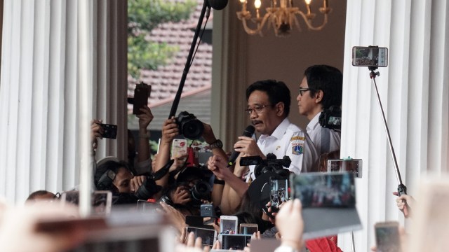 Sambutan Djarot di Balai Kota. (Foto: Aditia Noviansyah/kumparan)