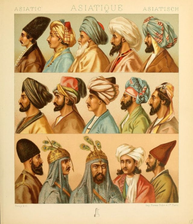 Berbagai jenis turban masa lalu (Foto: Wikimedia Commons)