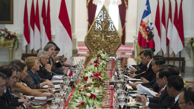 Pertemuan bilateral dengan Presiden Chile (Foto: Antara/Widodo S Jusuf)