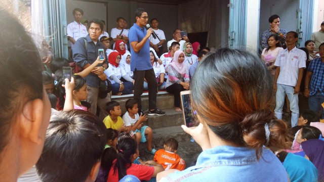 Sandiaga di Pademangan Barat  (Foto: Wandha Hidayat/kumparan)