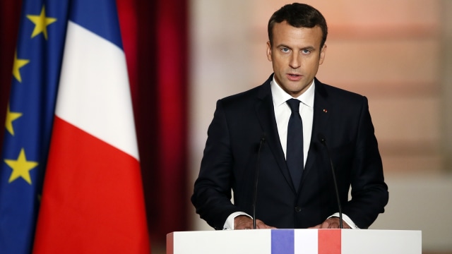 Emmanuel Macron, Presiden Prancis. Foto: AP Photo/Francois Mori, Pool