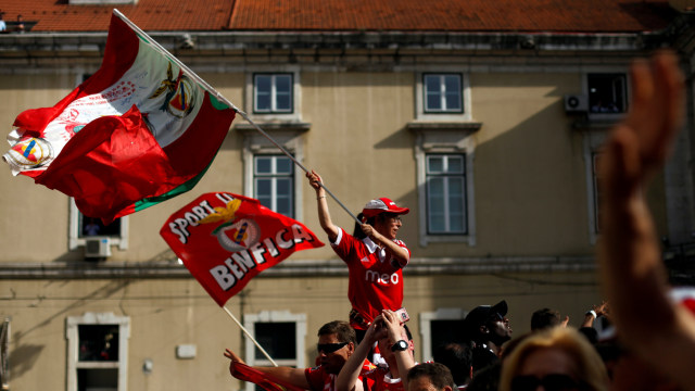 Perayaan juara ke-36 Benfica. (Foto: Reuters/Pedro Nunes)