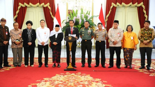 Jokowi bertemu tokoh lintas agama (Foto: Biro Pers, Media, dan Informasi Sekretariat Presiden)