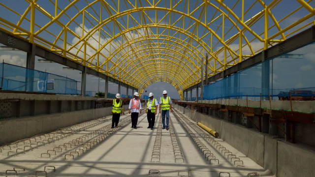 Lokasi pembangunan LRT di Palembang. (Foto: Ela Nurlela/kumparan)
