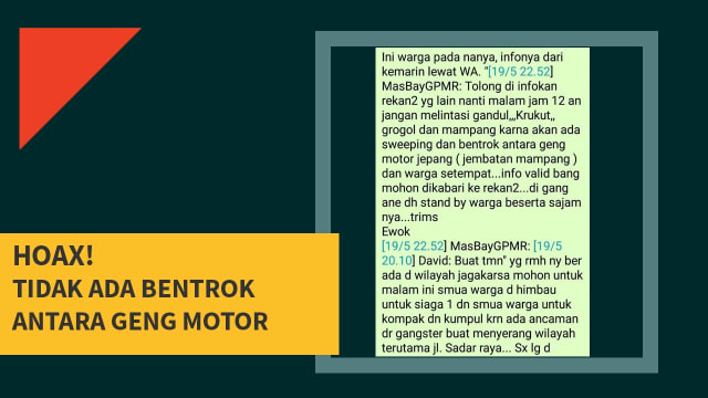 Tidak ada bentrok geng motor (Foto: kumparan)