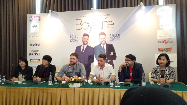 Konferensi pers Keith Duffy dan Brian McFadden (Foto: Amanaturrosyidah/kumparan)